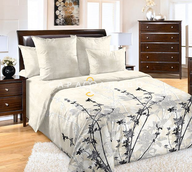Ткань Перкаль 220 см 110 гр рис Импульс вид 1 (компаньон) Бежевый