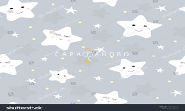 Ткань Фланель 150 см 170 гр рис Звезды ночные глазки