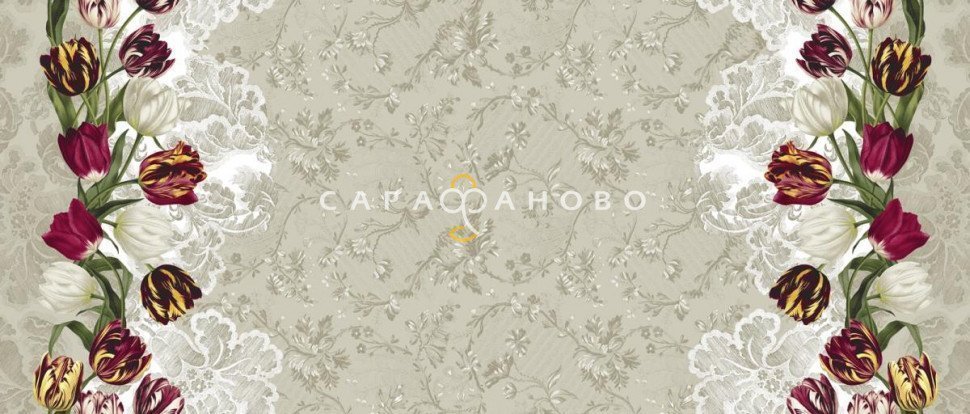 Ткань Рогожка 150 см арт. 904 рис 30017 вид 1 Королевский тюльпан купон 1