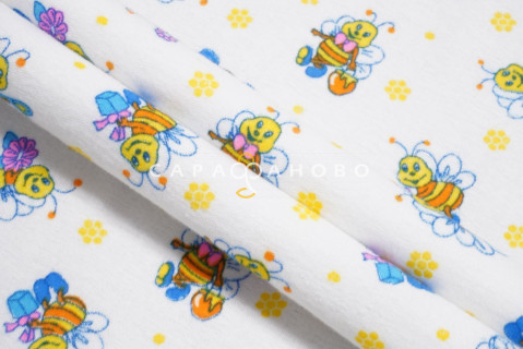 Ткань Фланель 90 см рис. 5089-2 "Пчелки"