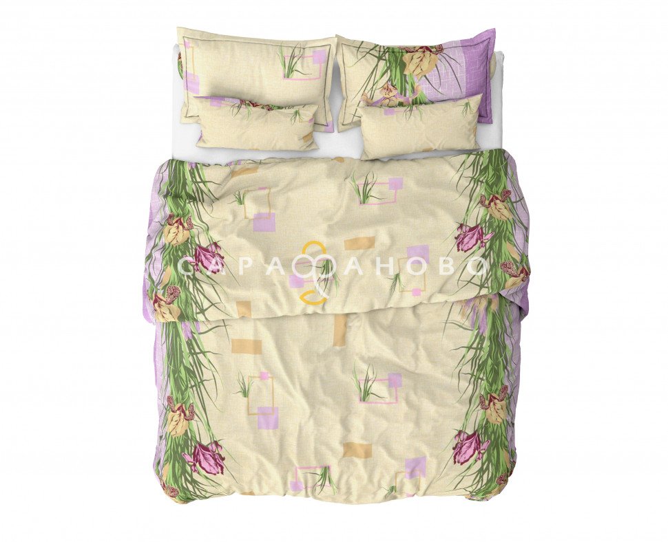 Ткань Бязь 150 см 140 гр рис. 3в2/3 Ирисы