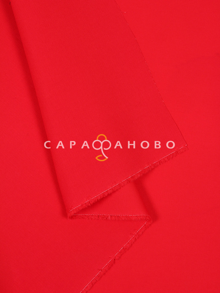 Саржа гладкокрашеная 150 см, 032 Красный 240 +/- 13 г/м2