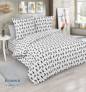 Ткань поплин 220 см "Кошки" рис 12065 вид 1