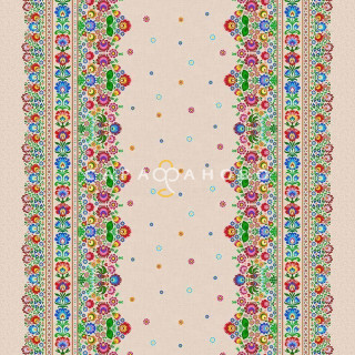 Ткань Рогожка 150 см "Цветы" рис 18879 вид 1