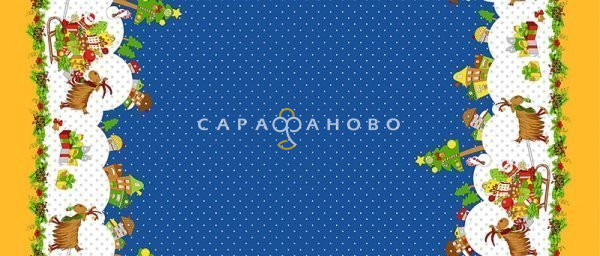 Ткань Рогожка 150 см "Новогоднее путешествие" рис 30179 вид 2