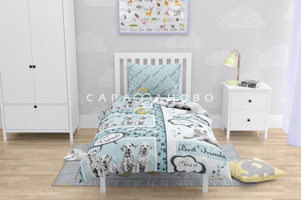 Ткань Бязь 150 см рис. 9957+9958(1)