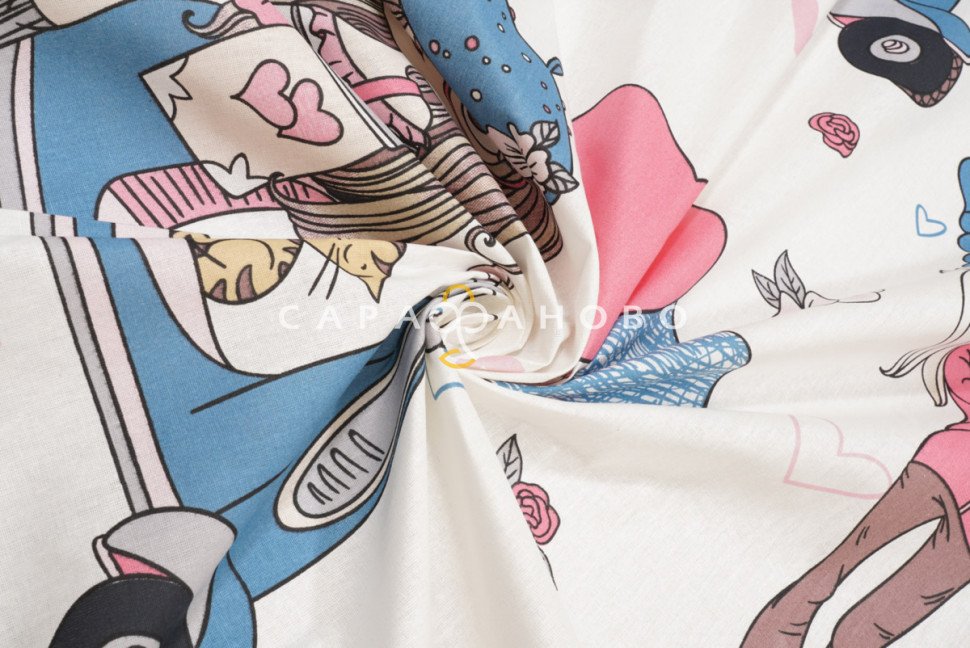 Ткань Бязь 150 см рис. 7486/1 Прованс (основа)