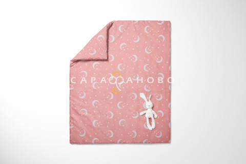 Ткань Фланель 90 см рис. 9466 "Спокойной ночи" (персик)
