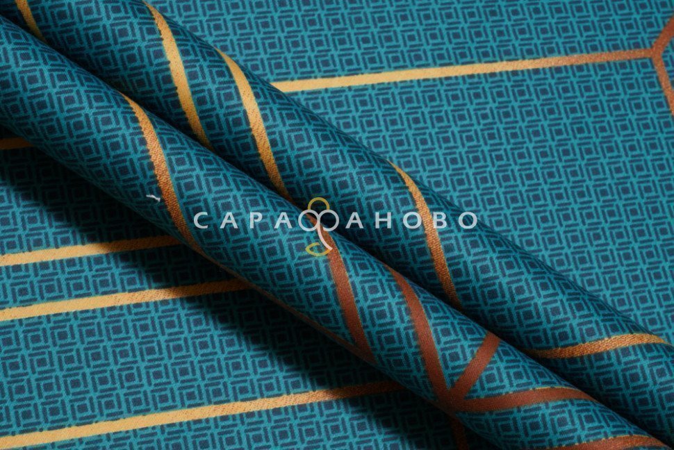 Ткань Сатин 220 см рис. 23002-2 Шарль(зелёный)