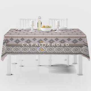 Ткань Рогожка 150 см рис. 30087/2 Русские узоры