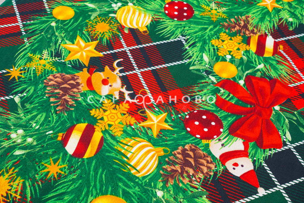 Ткань Дорожка набивная 50 см рис 29231-1 Новогодний огонек На отрез, фото 6