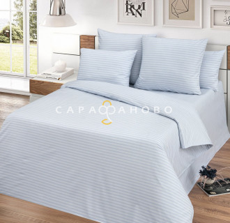Ткань Поплин-страйп 220 см рис. 12245/4 Светло-серый