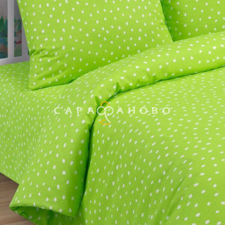 Ткань Бязь 150 см рис. 500206\2 Горошки зел.