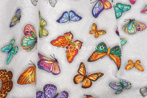Ткань Полотно вафельное 50 см "Бабочки" рис 5634 вид 1 На отрез — фото 4