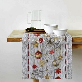 Ткань Дорожка набивная 50 см "Новогодняя звезда" рис 30044 вид 1 На отрез