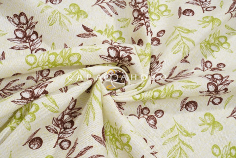 Ткань Рогожка 150 см рис. Оливки рис. 30093/1
