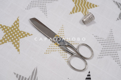 Ткань Муслин 135 см рис. 8104/2 Звёзды (бежевые)