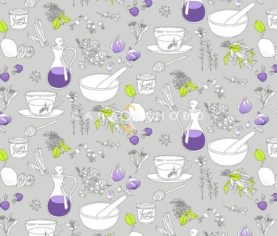 Ткань рогожка 150 См. Кувшинки (3039-1)