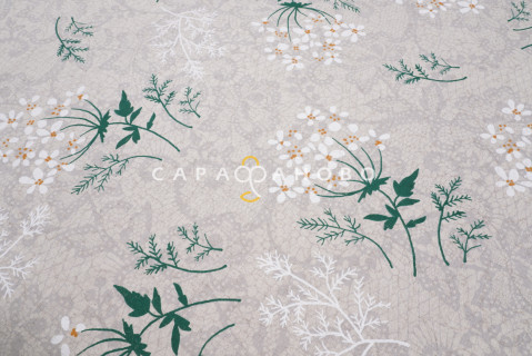 Ткань Полулён п/варёный, жаккард 150 см. рис МАРГАРИТКИ № 1476