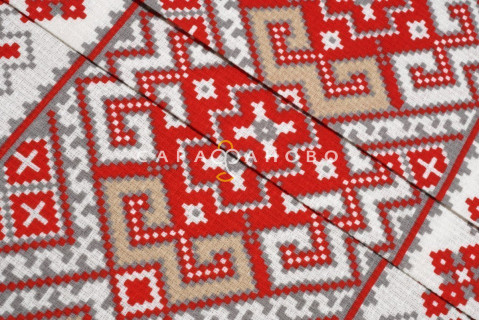 Ткань Полотно Вафельное 150 "Русская баня" рис 10964-1