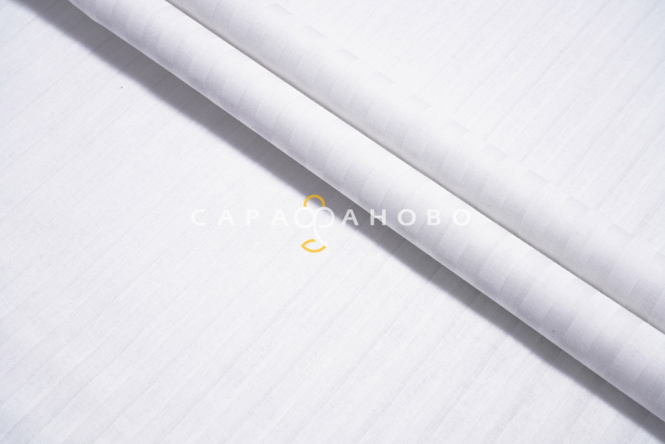Ткань Поплин-страйп 220 см рис. 12245/1 Белый(1х1 см)