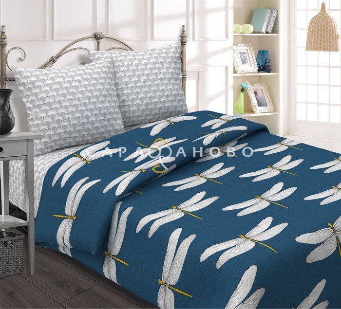 Ткань Бязь 220 см рис. 850-1 Стрекоза (основа)