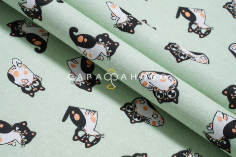 Ткань Ситец 95 см рис 29150 вид 3 "Котики"