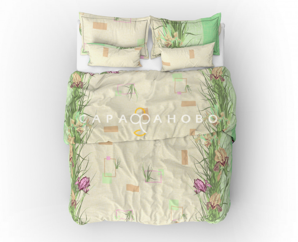 Ткань бязь 150 см 140 гр рис. 3в3 Ирисы
