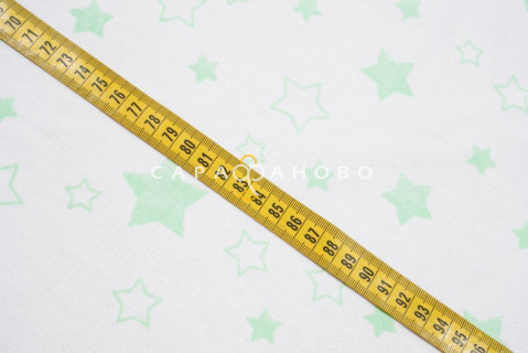 Ткань Фланель 90 см рис. 9465-3 "Звезды" зеленый