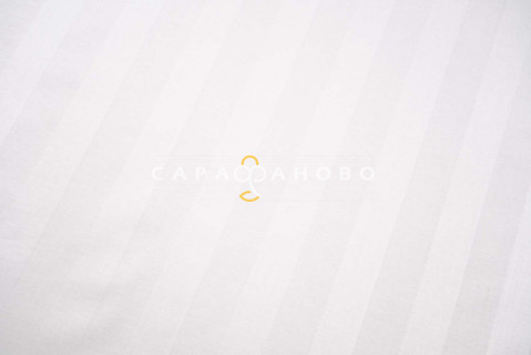 Ткань Страйп - Сатин 220 см. 3х3 отбеленный рис 10090