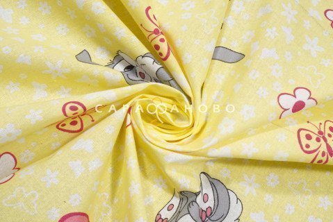 Ткань бязь 150 см 140 гр. рис 085 Зайки вид 5/3