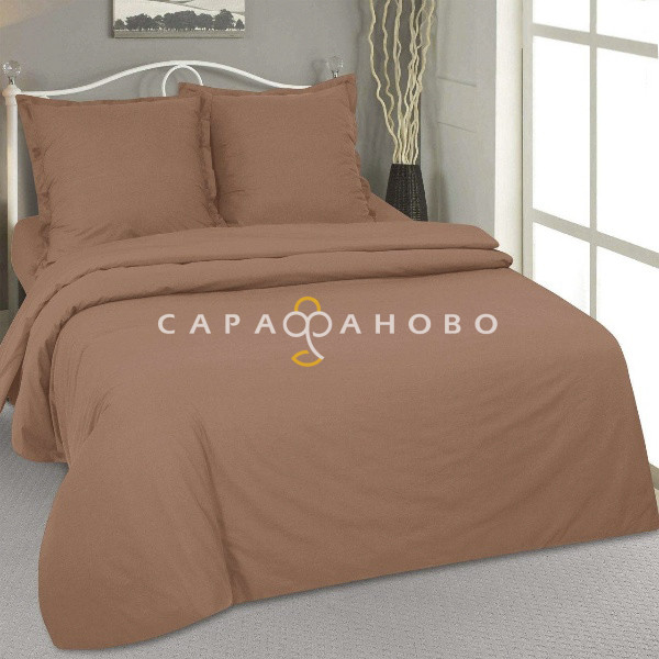 Ткань поплин 220 см Какао Актив гладкокрашеный рис.70077-1