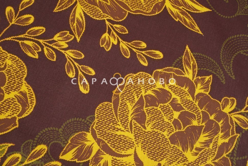 Ткань Перкаль 220 см рис. 207651 Золотая нить 1 (основа)