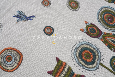Ткань Рогожка 150 см "Коты" рис 21089 вид 1