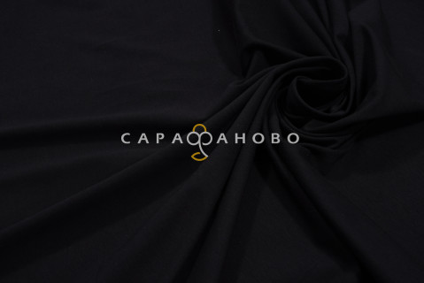 Ткань Кулирная гладь Пенье 30/1 с лайкрой 100 см, цвет Черный