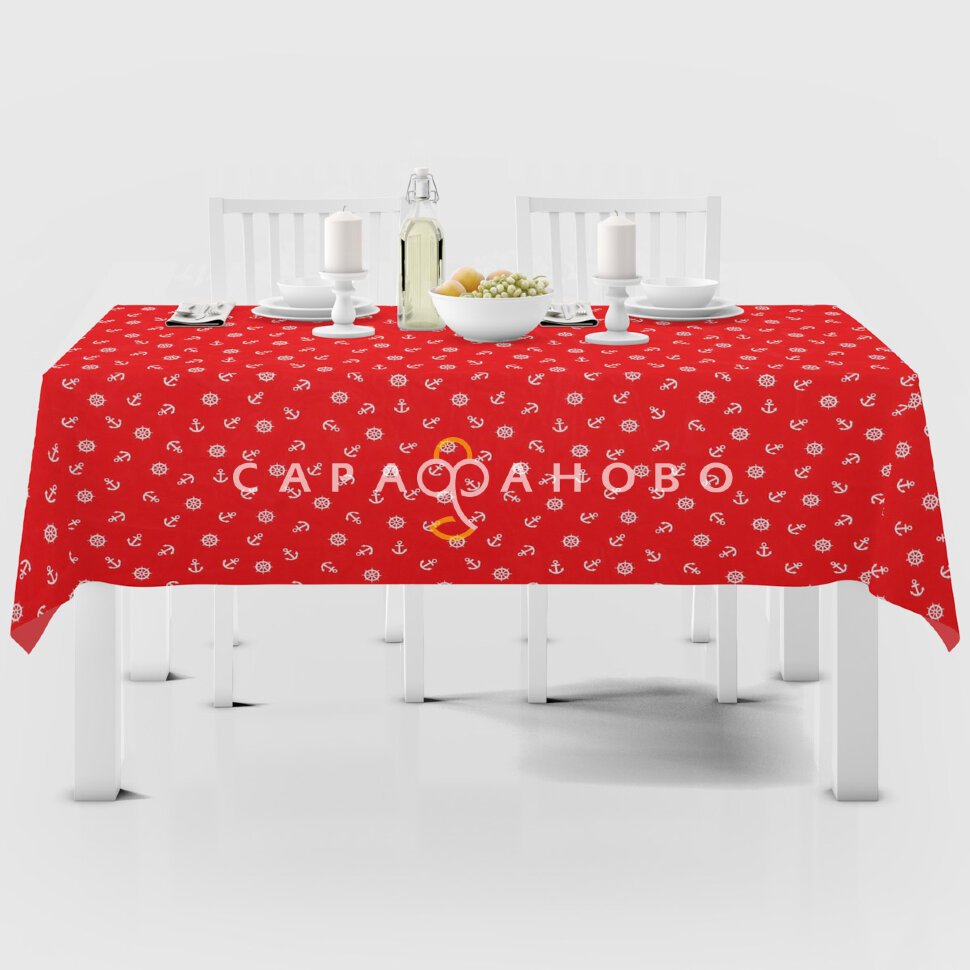 Ткань Рогожка 150 см 150 гр рис №639-2 Якоря