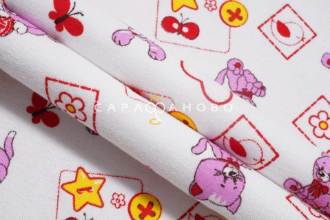 Ткань Фланель 90 см рис.  5280-2 "Игривый котенок"