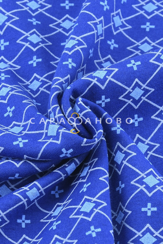 Ткань 30/1 ОЕ Кулирка Набивная Пигмент Чулок tb2063-v-001-Сакс, фото 4