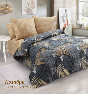 Ткань Бязь 220 см 120 гр рис 11714/3 Колибри (компаньон)